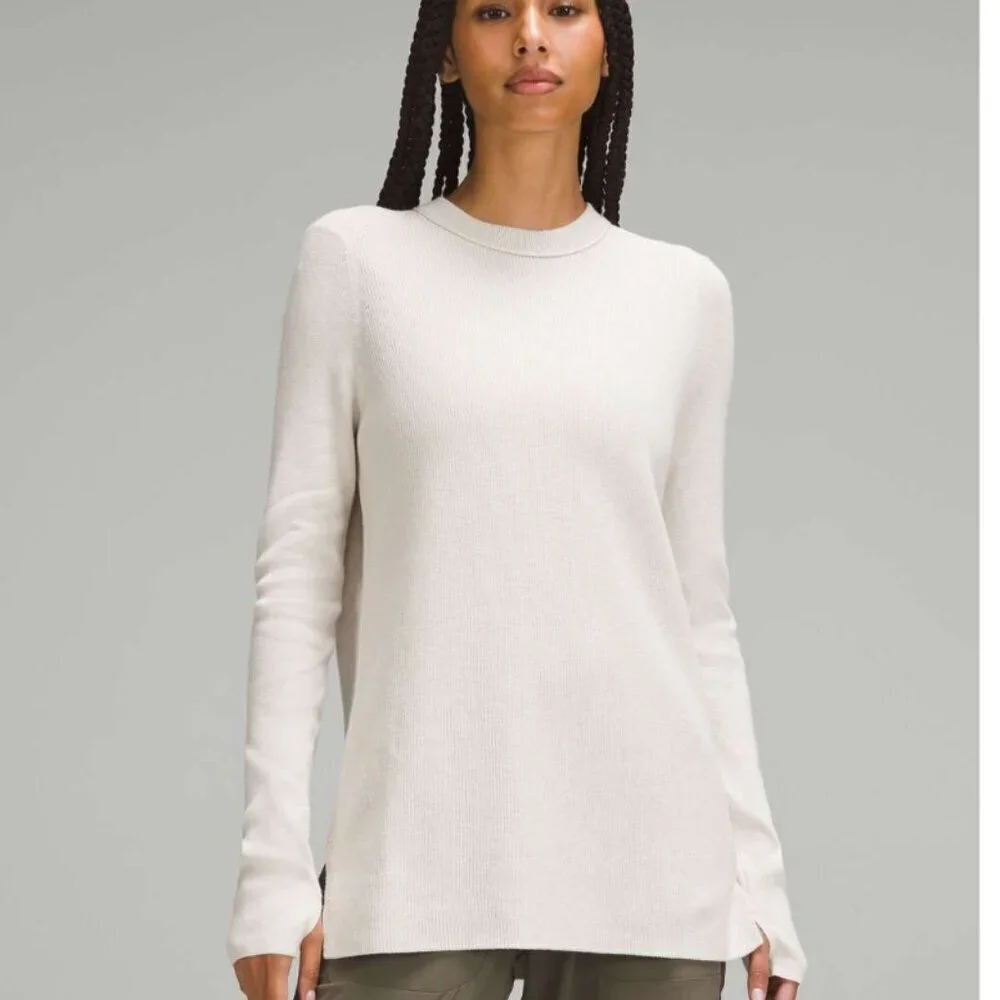 Lululemon Take It All In Cotton-Blend Sweater White Opal Size Small